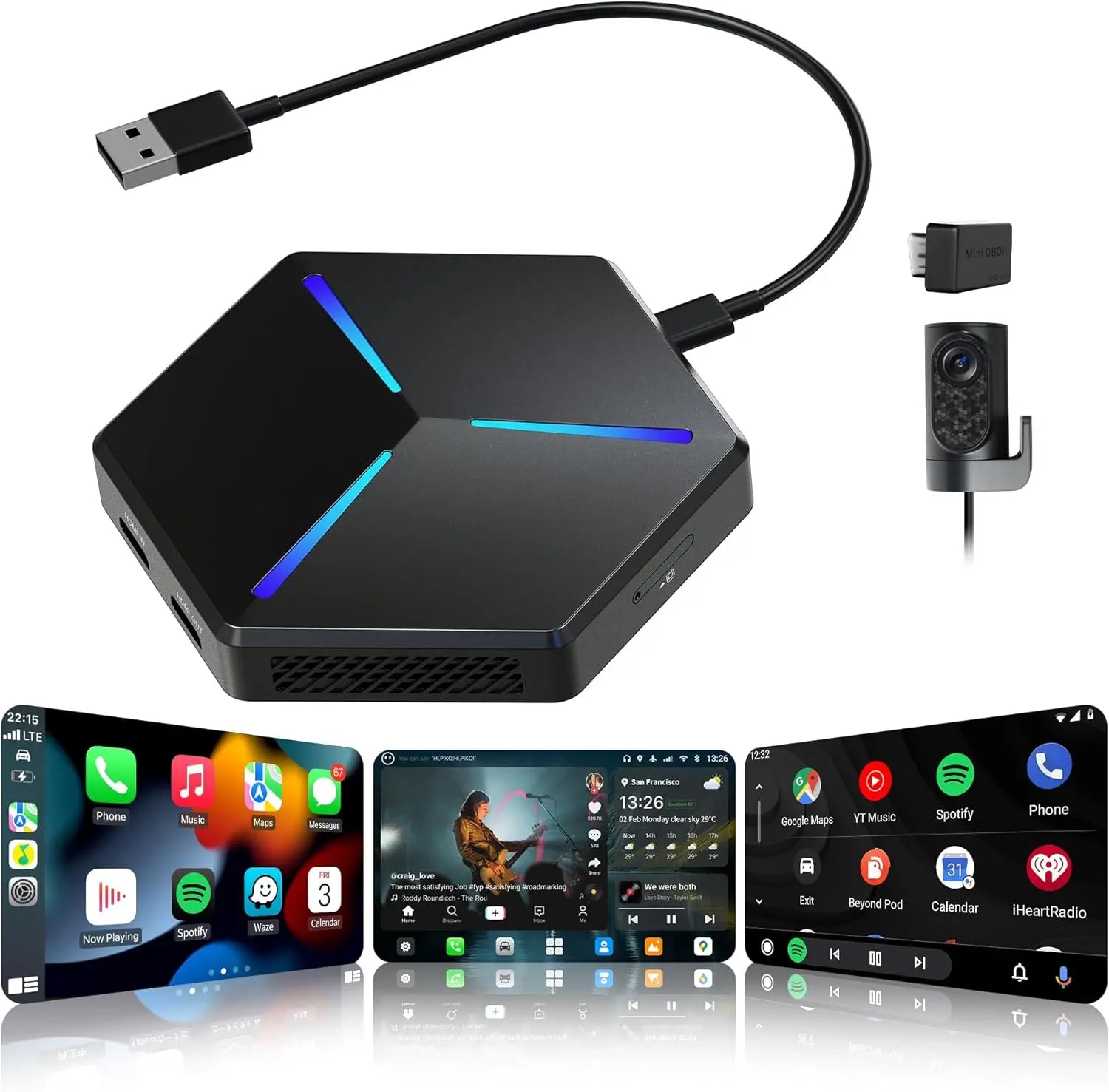 ATOTOCB7 pro プロ版 ワイヤレスCarPlay AI Box ATOTO CB7 Pro Wireless Adapter: CarPlay, Android Auto & Apps