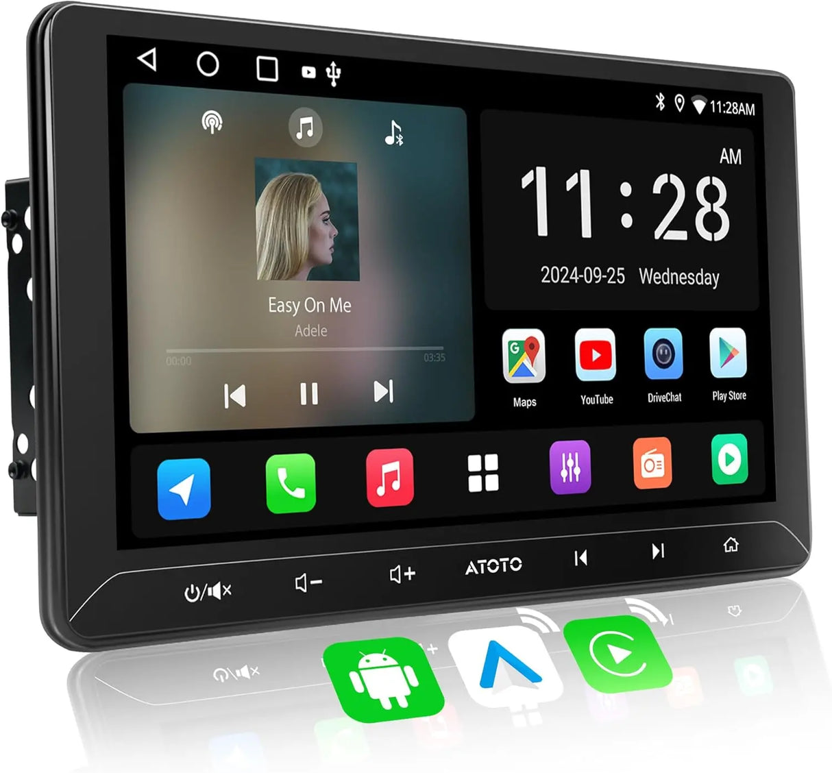 ATOTO A5LG211T 10.1" Autoradio 2 Din – Touchscreen, 2GB+32GB, Wireless CarPlay e Android Auto Senza Fili, WiFi/Bluetooth/USB Tethering, MirrorLink, 24-Band EQ DSP, FM/TF