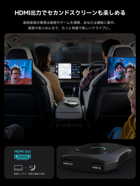 ATOTO CB7SBX カープレイ AI ボックス｜ワイヤレスCarPlay・Android Auto対応｜フルAndroid 8GB+128GB・4G LTE・カメラ/DVR対応・YouTube/Netflix再生・HDMI入出力・デュアルBT/Wi-Fi/GPS内蔵