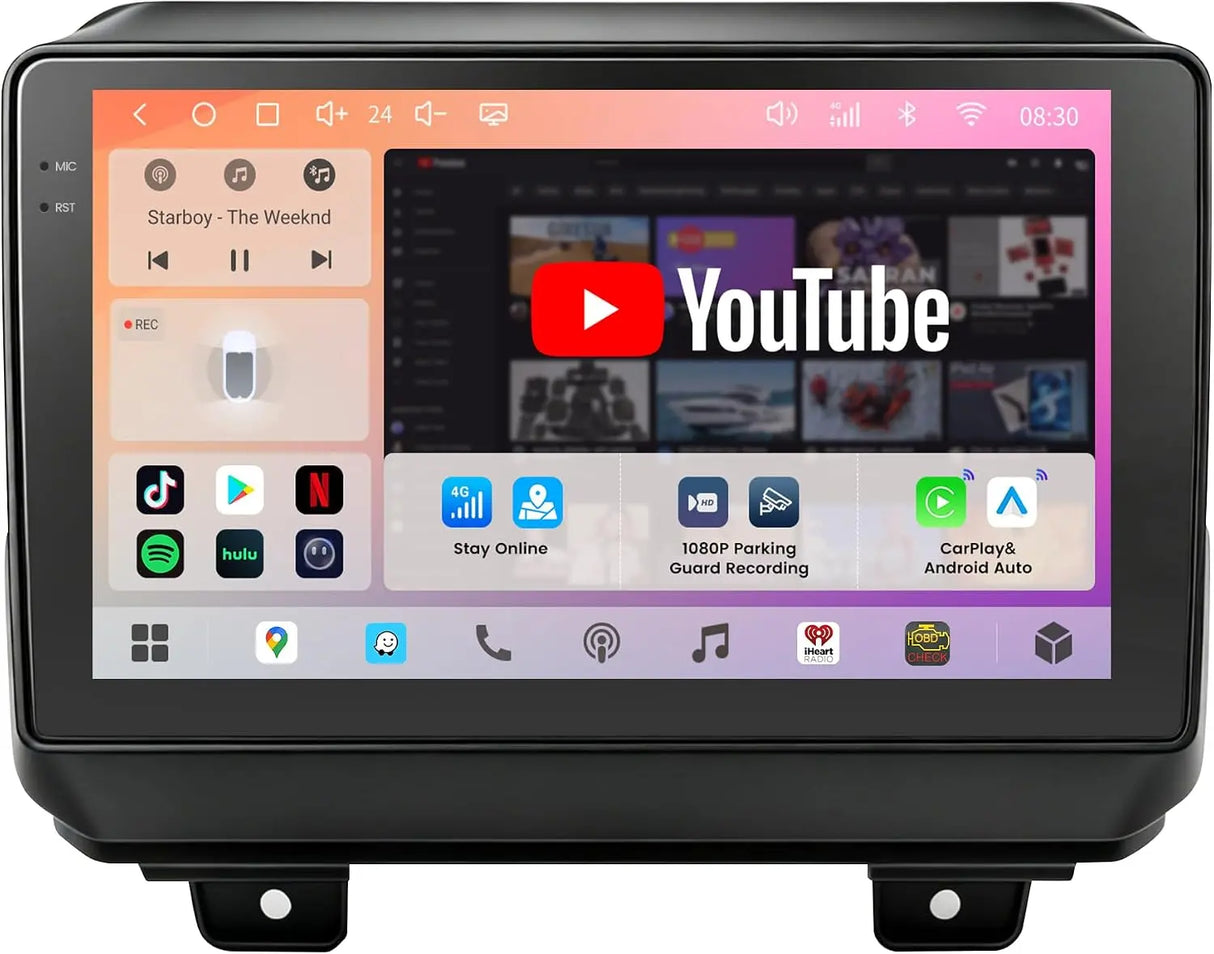ATOTO S8LMMR09ADM 9" Android Car Stereo for Jeep Wrangler JL 2018–2023 & Gladiator JT 2020–2023, Wireless Apple CarPlay & Android Auto, 4G LTE, QLED Screen, DSP, GPS Navigation