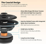 ATOTO CS-651DC 6.5" 2-Way Car Speakers - 230W Max (60W RMS), 4 Ohm, 16.5cm Woofer + 2.5cm Tweeter, Pair