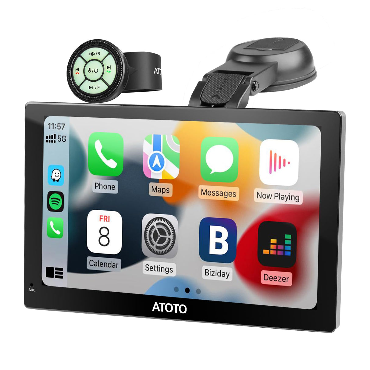 ATOTO P5 9" Portable Car Stereo,Touch Screen QLED Glare-Suppressing, Bluetooth, AUX/FM Output,MirrorLink, GPS Navi, Steering Wheel Control