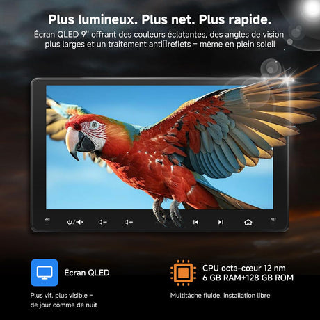 ATOTO S8G2099UN 9" Double Din Android Autoradio con telecamere 1080P, Schermo QLED, CarPlay/Android Auto Wireless, 4G LTE, Wi-Fi, Bluetooth, GPS & AI