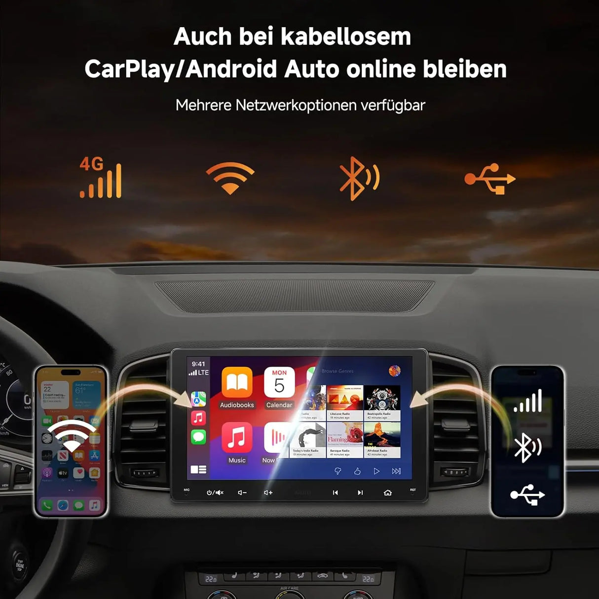 ATOTO S8G2A79UN 7" 2Din Radio coche con Cámaras Delantera y Trasera 1080P, CarPlay/Android Auto Inalámbrico, Pantalla QLED, 4G, Wi-Fi, Bluetooth, USB, DSP, AMP, SUB, GPS & AI