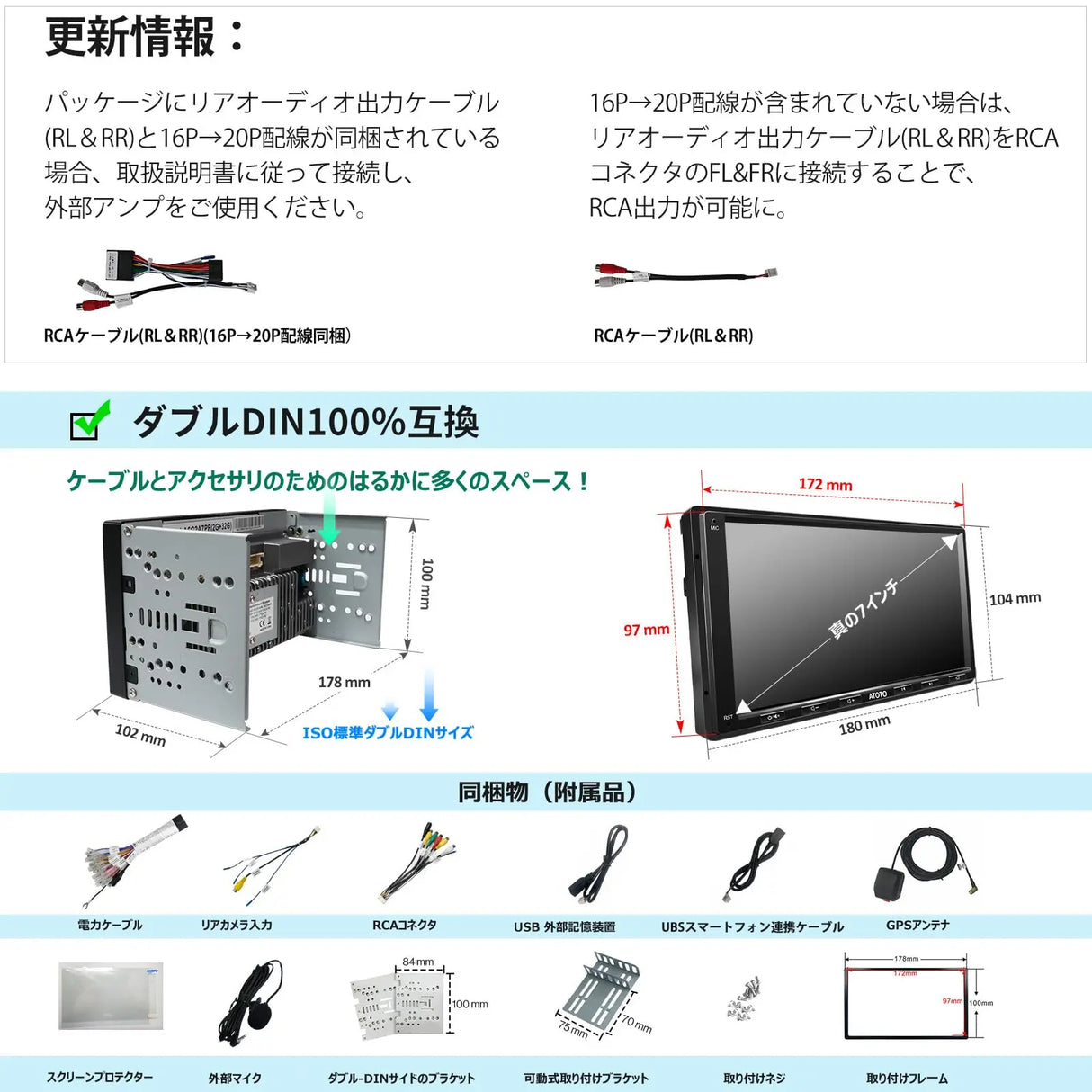 ATOTO A6 7インチディスプレイオーディオ 2DIN Android カーナビ