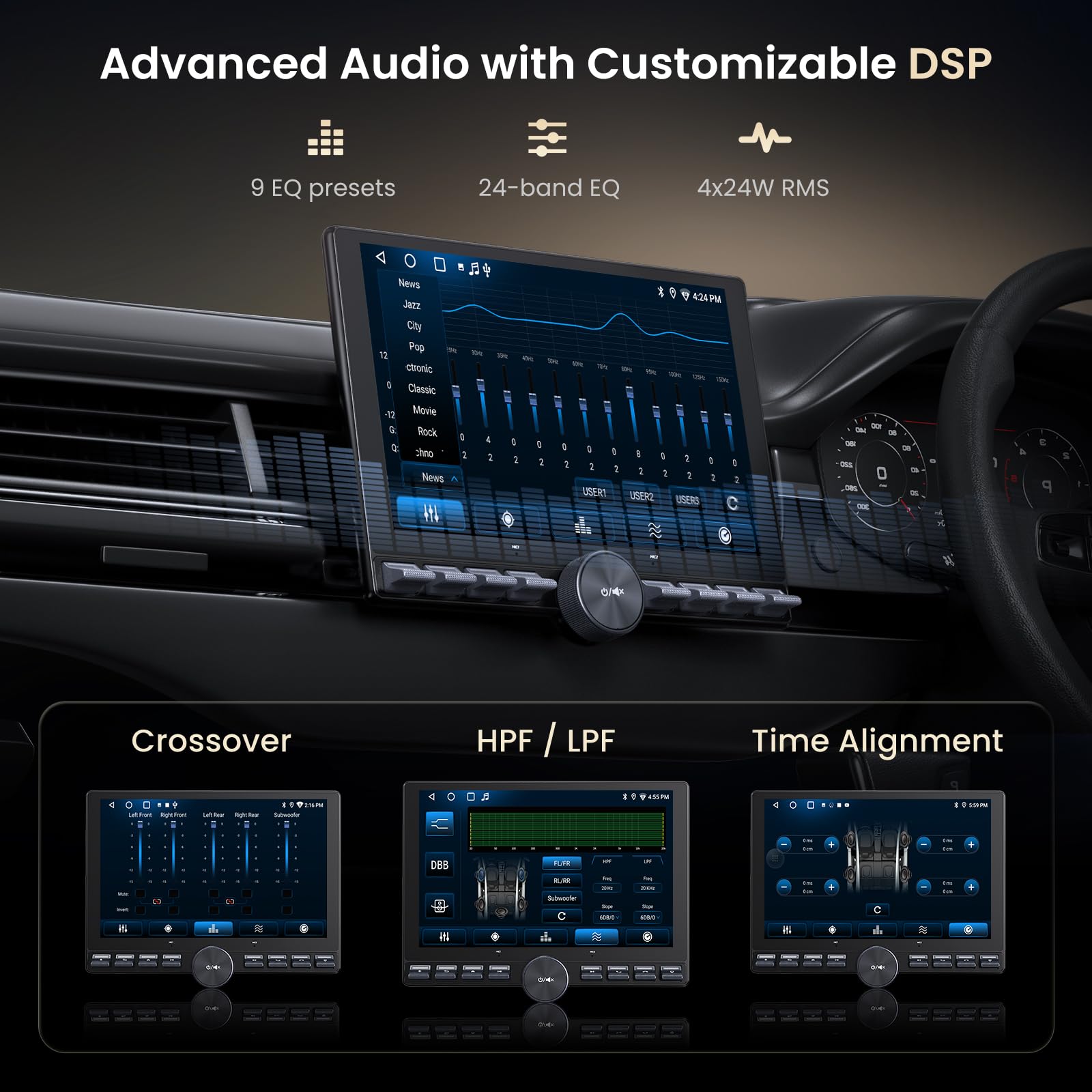 ATOTOZONE A5L 10.1インチ大画面ディスプレイオーディオ、2DIN＆1DIN