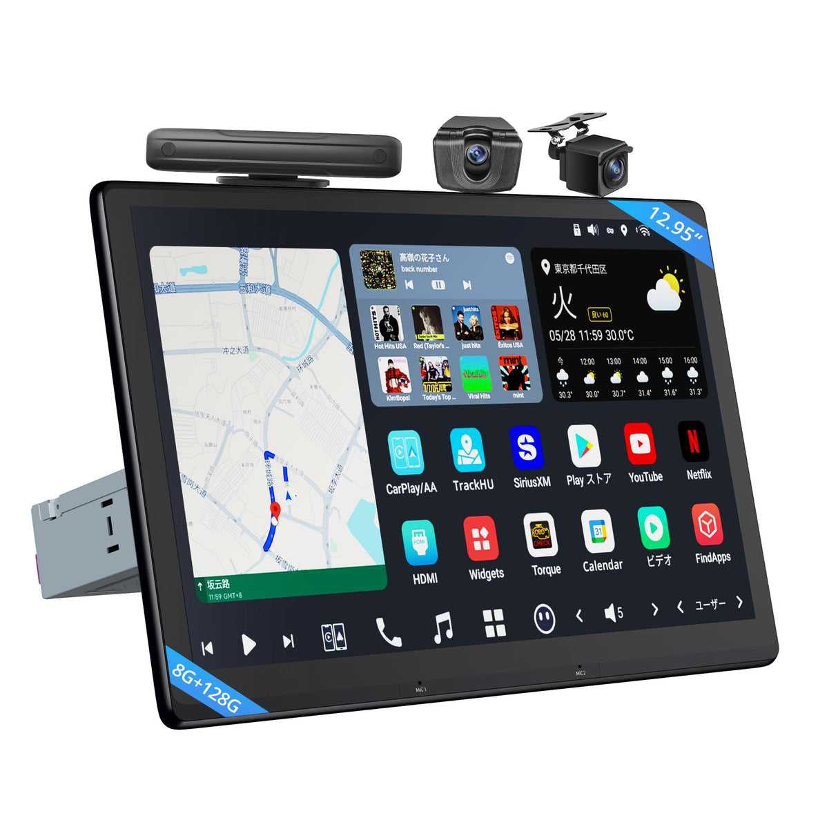 atoto x10 1080Pフロント・リアカメラ付きナビ