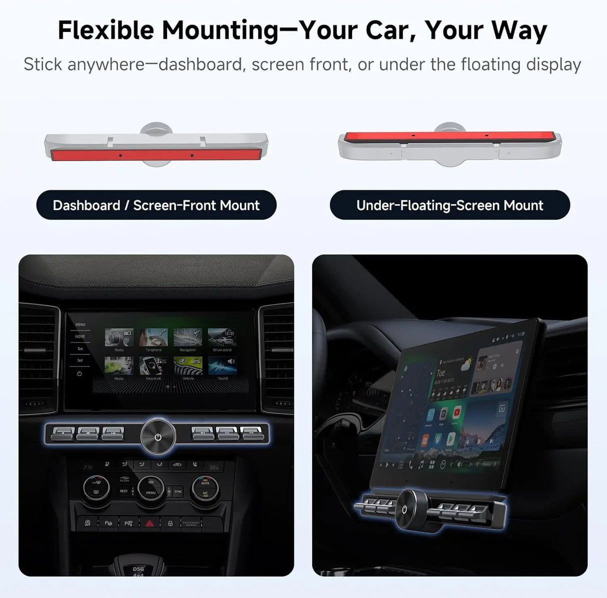 ATOTO AC-44F20 Wireless Car Stereo Remote Control with Backlit Keys, Flexible Mounting & Customizable Button, Compatible with A6, A5L, S8 (Except S8 PN), X10, V10 and Other SWC-Learning Models