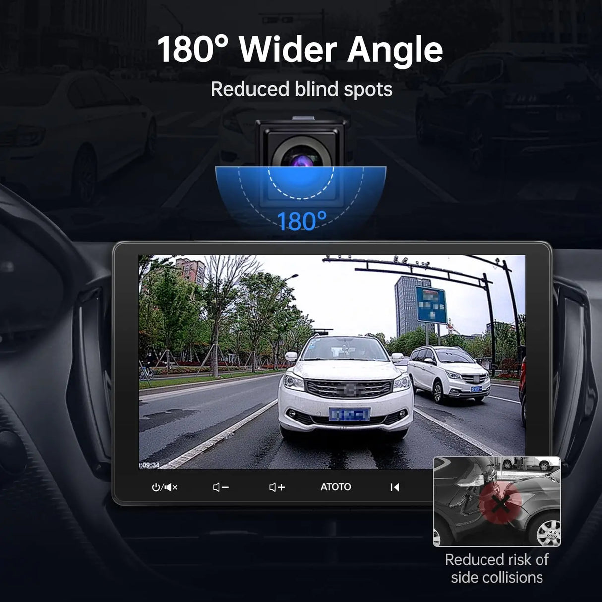 ATOTO AC-HD03LR Reversing Camera with 180° Wide-Angle & Virtual Surround-View Parking, HD Night Vision, Waterproof, Live Rear-View, For Select S8 Models(Excluding S8 PN/UN/MS)