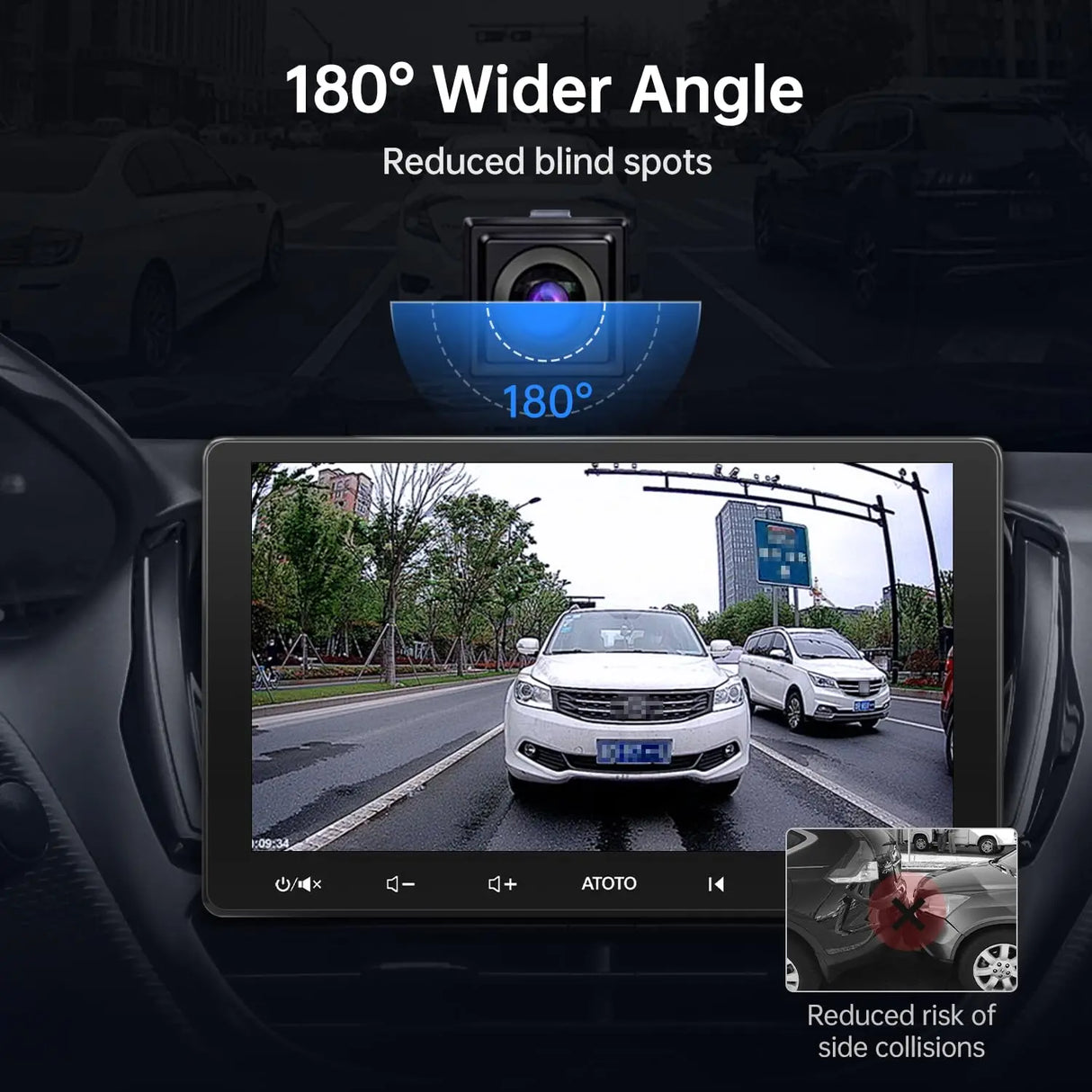 ATOTO AC-HD03LR Auto-Poster-Videokamera, 720P, 180°-Drehung, VSV Vista Surround, LRV Live-Rückblick, Notlicht, Wasserdicht, Solo für S8-Modelle (inkl. S8 UN/PN/MS)