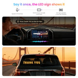 LEAPROCK 21" HD LED Light Sign for Car - Programmable Flexible Display with Bluetooth Control, Custom Logos/Animations & Eco Mode for Car Windshield
