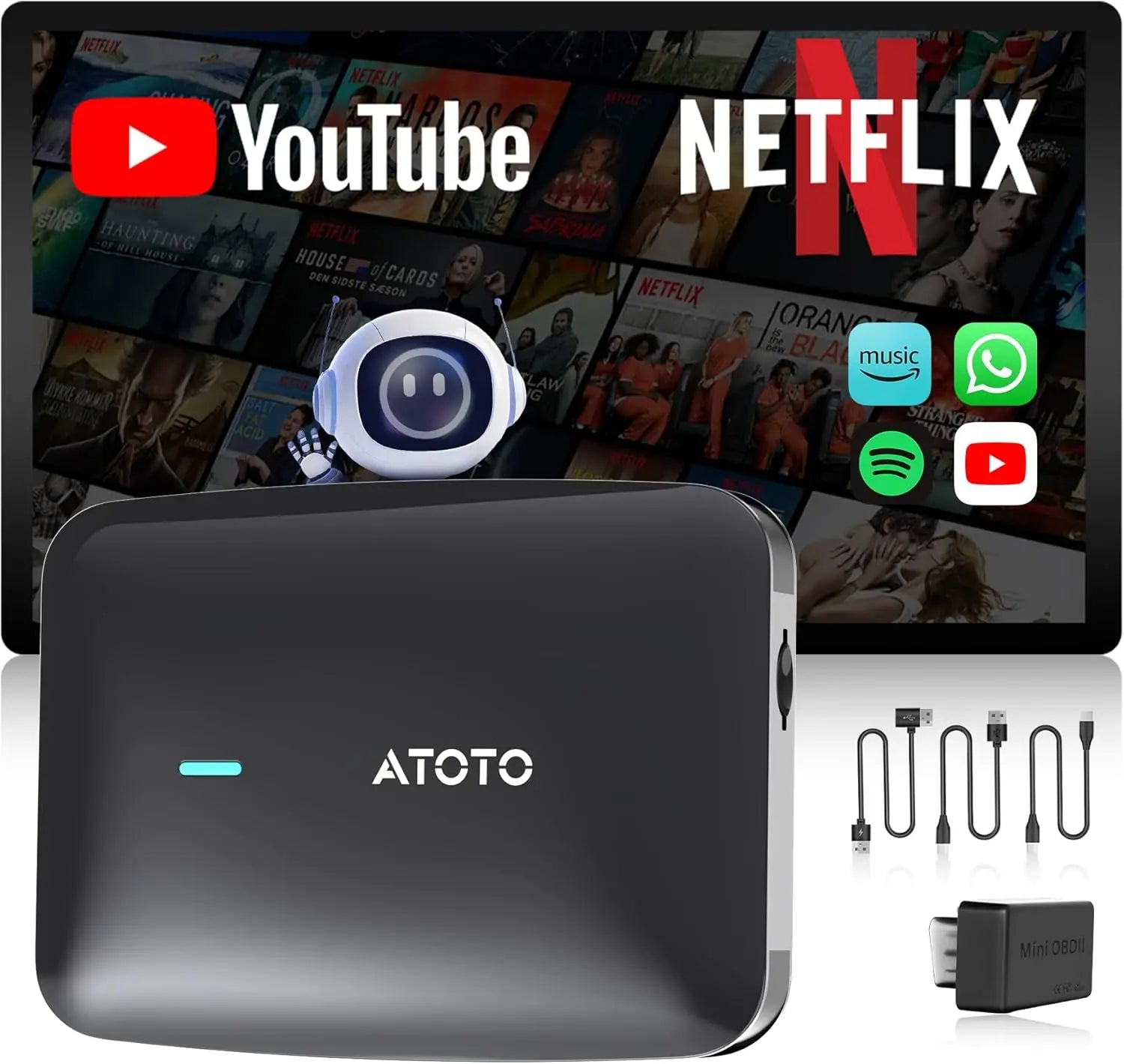 ATOTO CarWave CB4B ワイヤレスアダプター CarPlay & Android Auto対応