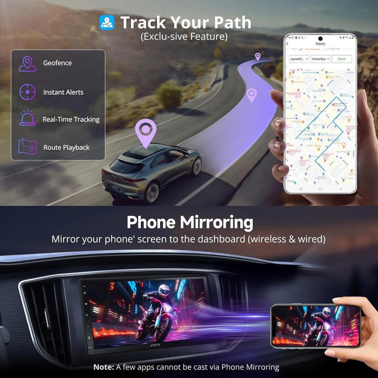 ATOTO A5LG2B7T 7" Double-DIN Android Head Unit with Wireless CarPlay & Android Auto, ChatGPT-AI, GPS, WiFi/BT/USB, 24-EQ DSP, 4x45 AMP