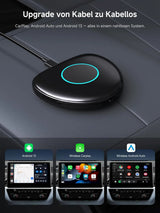 ATOTO CB6 Android Auto Wireless Adapter – CarPlay IA Box, 8GB+128GB Auto-Streaming-Box mit 4G, Dual Bluetooth, USB, integriertem GPS, KI-Assistent, microSD-Erweiterung, OTA
