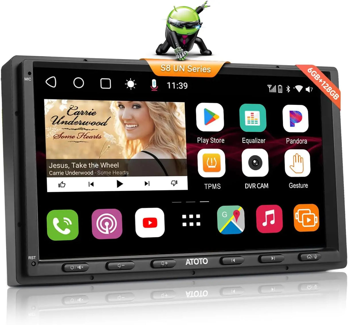 ATOTO S8G2A79UN Autoradio 2 DIN 7" QLED, CarPlay Wireless, Android Auto, Assistente Vocale AI, Tracciamento GPS, VSV & LRV, 4G LTE Integrato, 6G+128G, 2 Bluetooth