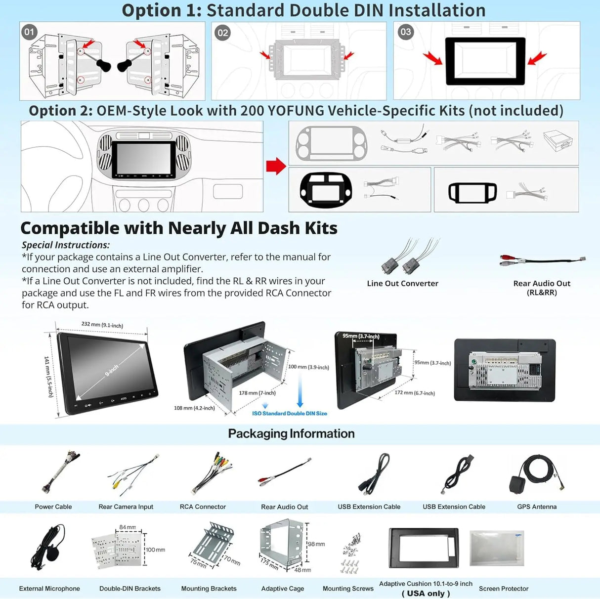 ATOTO A6G209PF 9" Double Din Car Stereo, Touchscreen, Wireless CarPlay and Android Auto, Dual Bluetooth, GPS Tracking and Navigation, WiFi/BT/USB Tethering, HD Live Rearview, DSP, SCVC, 2G+32G