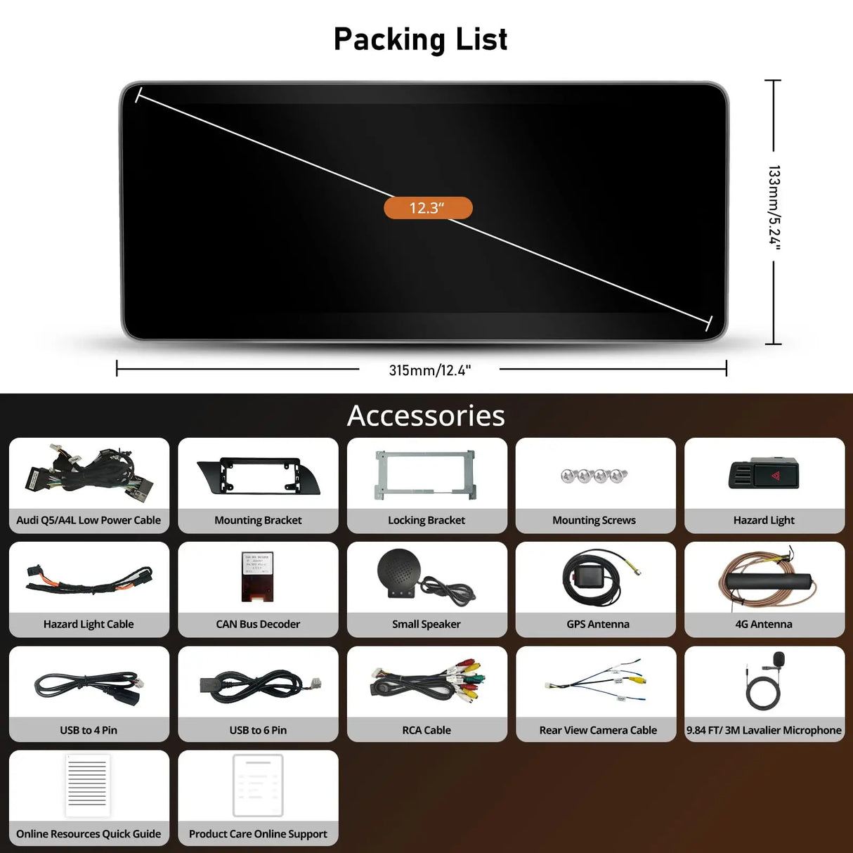 ATOTO S8ADA44XL12A8PN 12.3" Car Stereo, Wireless CarPlay & Android Auto, Compatible with Audi A4/A5 B8/B8.5 2009-2016 (Concert/Symphony System), GPS Tracking, AI DriveChat, 4G LTE, Dual Bluetooth, Retains Original Functions