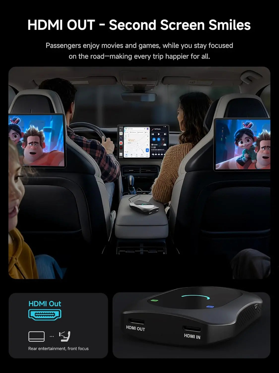 ATOTO CB7SATN 8-in-1 AI Box – Wireless CarPlay & Android Auto, Android Desktop, HDMI In/Out, Wi-Fi, 4G LTE, DriveChat (ChatGPT), Dual-BT IoT Hub