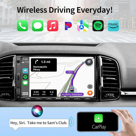 [Upgrade] ATOTO F7G2A7WE 7" Double Din Car Stereo with HD LRV Camera, Wireless CarPlay, Wireless Android Auto, Touchscreen, Bluetooth, Phone Mirroring, USB Video & Audio