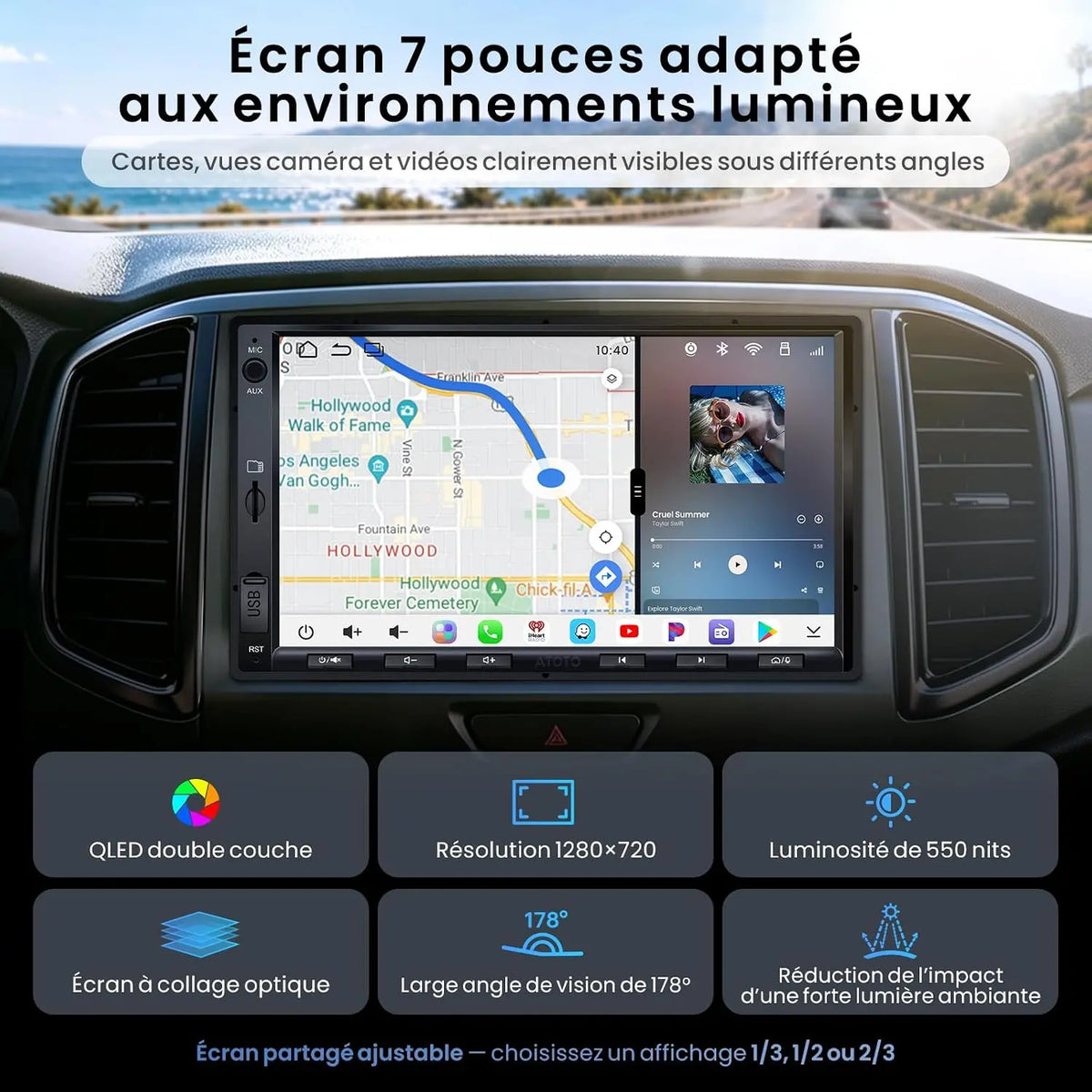 ATOTO S8L 7 Pouces AI Android Autoradio 2 DIN, 4G SIM·WiFi, 4G+64G