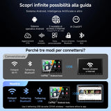 ATOTOZONE A5L Autoradio Android 10 Pollici Adattivo per 1DIN&2DIN, Schermo Futtuante, CarPlay e Android Auto Senza Fili, Tethering via WiFi/BT/USB, Mirrorlink, DSP/FM/RDS, GPS Navi, 2G+32G, A5LG110T
