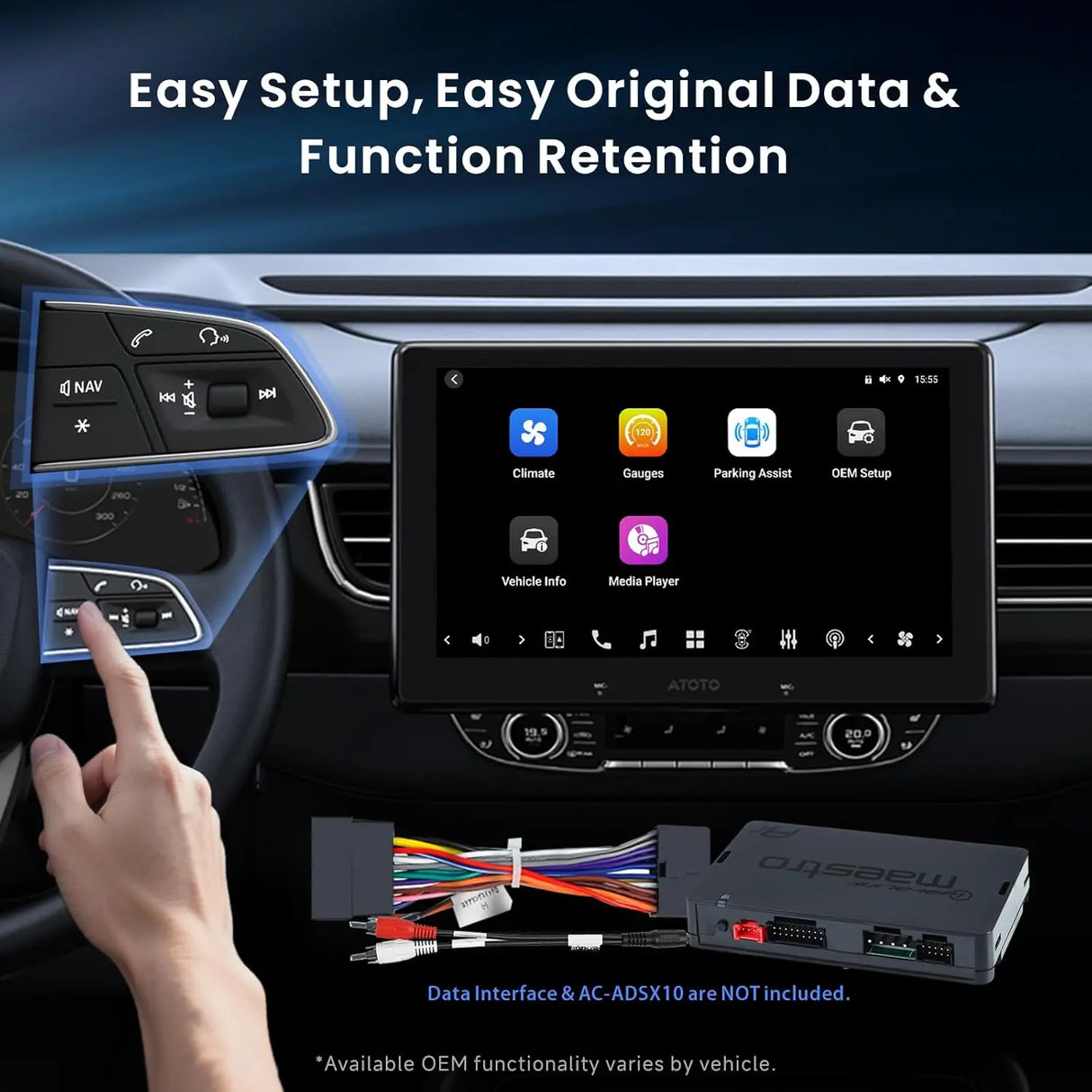 ATOTO X10G110E 10" QLED AI Android Single Din Car Stereo, Floating Screen Head Unit, 8G+128G in-Dash Navigation, 4G LTE, Wireless Carplay & Android Auto, Dual Phone Connection & 2 BT, 36B-EQ
