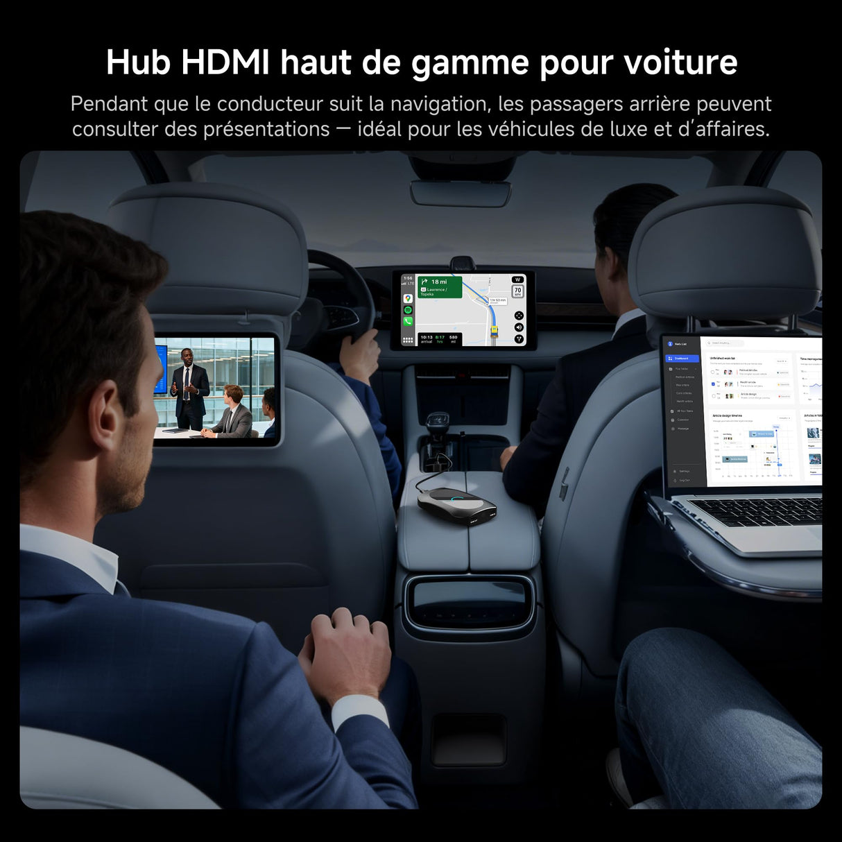 ATOTO CB7SATN Adattatore CarPlay Wireless Android Auto – HDMI In/Out, AI Box Android 13, 4GB+64GB, 4G LTE (SIM), Wi-Fi 2.4/5GHz, Dual Bluetooth, GPS