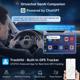 ATOTO Wireless CarPlay Adapter with OBD2 Diagnostics,Supports CarPlay/Android Auto,4GB RAM 64GB Storage, Built-in 4G LTE, Preloaded DriveChat & FindApps,Plug-and-Play Car AI Box (CB6A-N-BK2-S01)