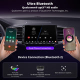 Double Din Car Stereo CarPlay & Android Auto, MYATOTO Android Car Radio HDMI Input, 7″ QLED Support HDMI & Dual Bluetooth, 4G LTE & WiFi, GPS Navigation, 8GB + 128GB TF Card, DSP, X10 (X10-2)