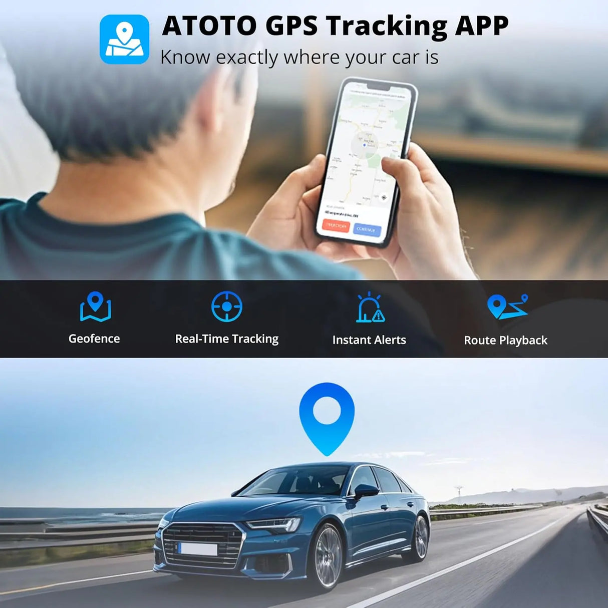 ATOTO A6G2A7PF 7" Android Double-DIN Car Stereo, Dash & Rear Camera, Wireless Apple CarPlay & Android Auto, GPS Tracking, WiFi/BT/USB Tethering, 2G+32G