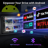 ATOTO A5LG2A7T 7" Android Double DIN Car Stereo, Wireless CarPlay&Android Auto, Wi-Fi/BT/USB Tethering, Bluetooth, 24B-EQ DSP, SCVC, GPS Tracking, MirrorLink, FM/AM/TF, 2G+32G