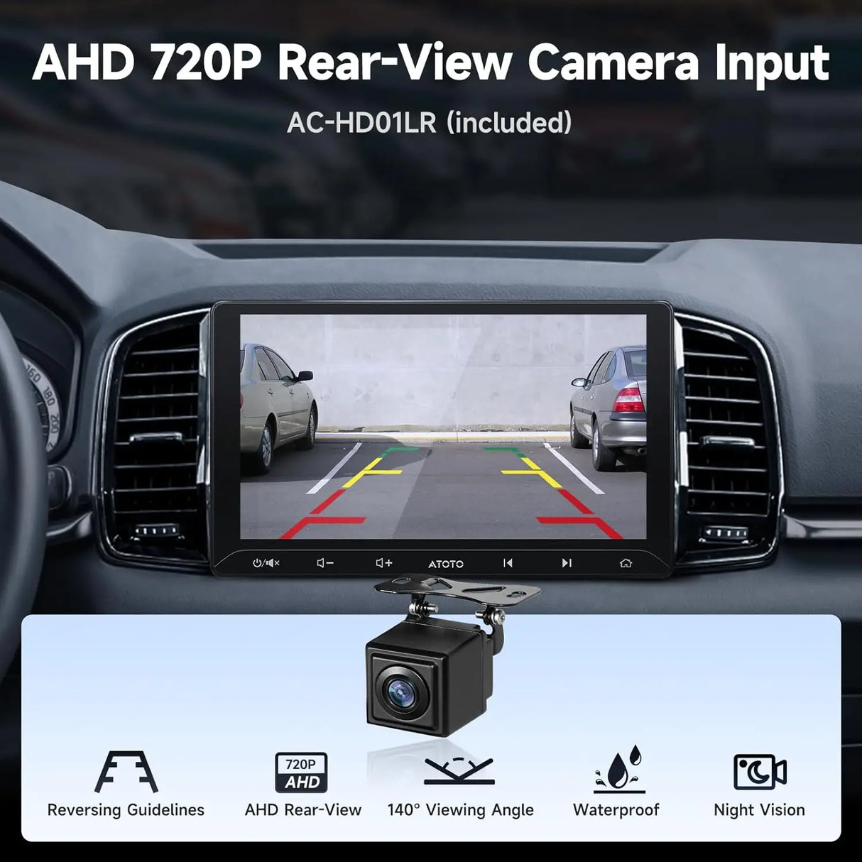 ATOTO A5LG211T 10.1" Android Double DIN Car Stereo with AHD Backup Camera, Wireless CarPlay & Android Auto Touchscreen, WiFi/BT/USB Tethering, 24-Band EQ DSP & Amp, MirrorLink, 2G+32G