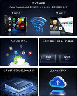ATOTO CB4DT-GY CarPlay AI Box 車載AIボックス｜ワイヤレスCarPlay・Android Auto対応、HDMI出力、動画アプリ対応、USB拡張最大256GB、4GB+32GB
