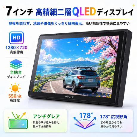 ATOTO S8LG2B7SD-S04 2DIN Android カーナビ 7インチ｜ワイヤレス CarPlay・Android Auto・OBD対応
