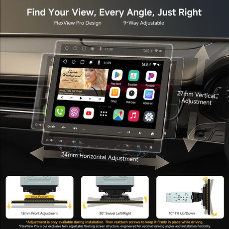 ATOTO 10" S8G1104MS Double-DIN & Single-DIN Adaptive Head Unit with Floating Screen, Android AI-Powered, 4G LTE, Wi-Fi/BT/USB, Wireless CarPlay & Android Auto, 4G+32G, DSP/SCVC/LRV