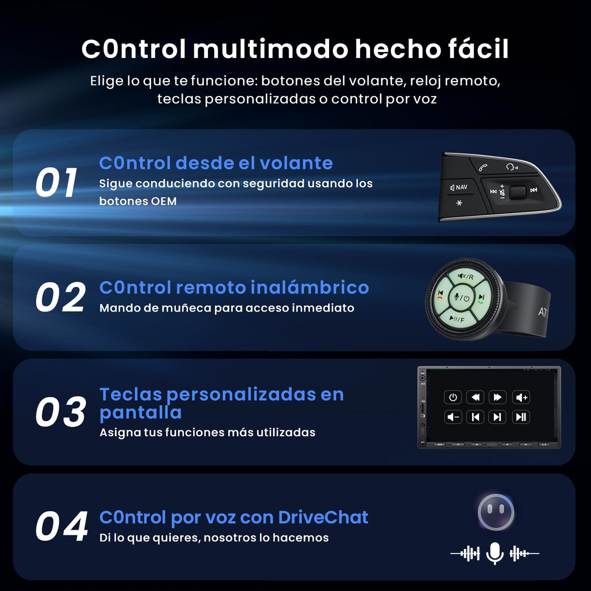 ATOTOZONE X10G2A7E Botón Android De 7 Pulgadas con Navegación Integrada, 8+128G Doble DIN Estéreo, ChatGPT AI, 4G LTE, CarPlay y Android Auto Inalámbricos, Doble Teléfono & Bluetooth