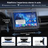 ATOTO A5LG110T 10" Autoradio 1 DIN/2 DIN Android con schermo flottante, telecamera posteriore, CarPlay e Android Auto senza fili, tethering WiFi/BT/USB, MirrorLink, DSP, FM/RDS, 2G+32G