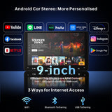 9inch Android Double Din Car Stereo With OBD, 8Core CPU 2G+32G, HD 1280 * 720 Touchscreen Head Unit, Wireless CarPlay Android Auto, ATOTOEXCEL A6PF GPS DAB+ Radio, WiFi/BT/USB, Drivechat AI Chat
