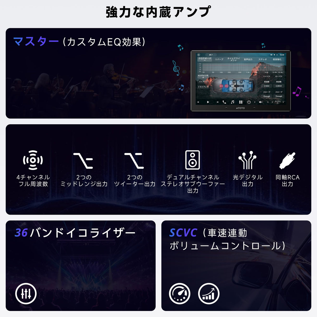 [9インチ QLED] ATOTOZONE X10G209E Androidカーナビ、ダブルDINカーステレオ、8+128G、ワイヤレスCarplay &amp; Android Auto、4G LTE、AIボイスアシスタント、GPSトラッキング、デュアルカメラ入力＆マイク、2 Bluetooth、LRV、SVC、36B- EQ，HDMI入力，スプリット・スクリーン
