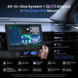 X10 8-Core 10.1" Single & Double Din Android 13 Car Stereo with 1080P Dash Cam Front and Rear +OBD2 Scanner 5in1, 8+128G Floating QLED Touchscreen Wireless CarPlay Android Auto Car Radio with ChatGPT