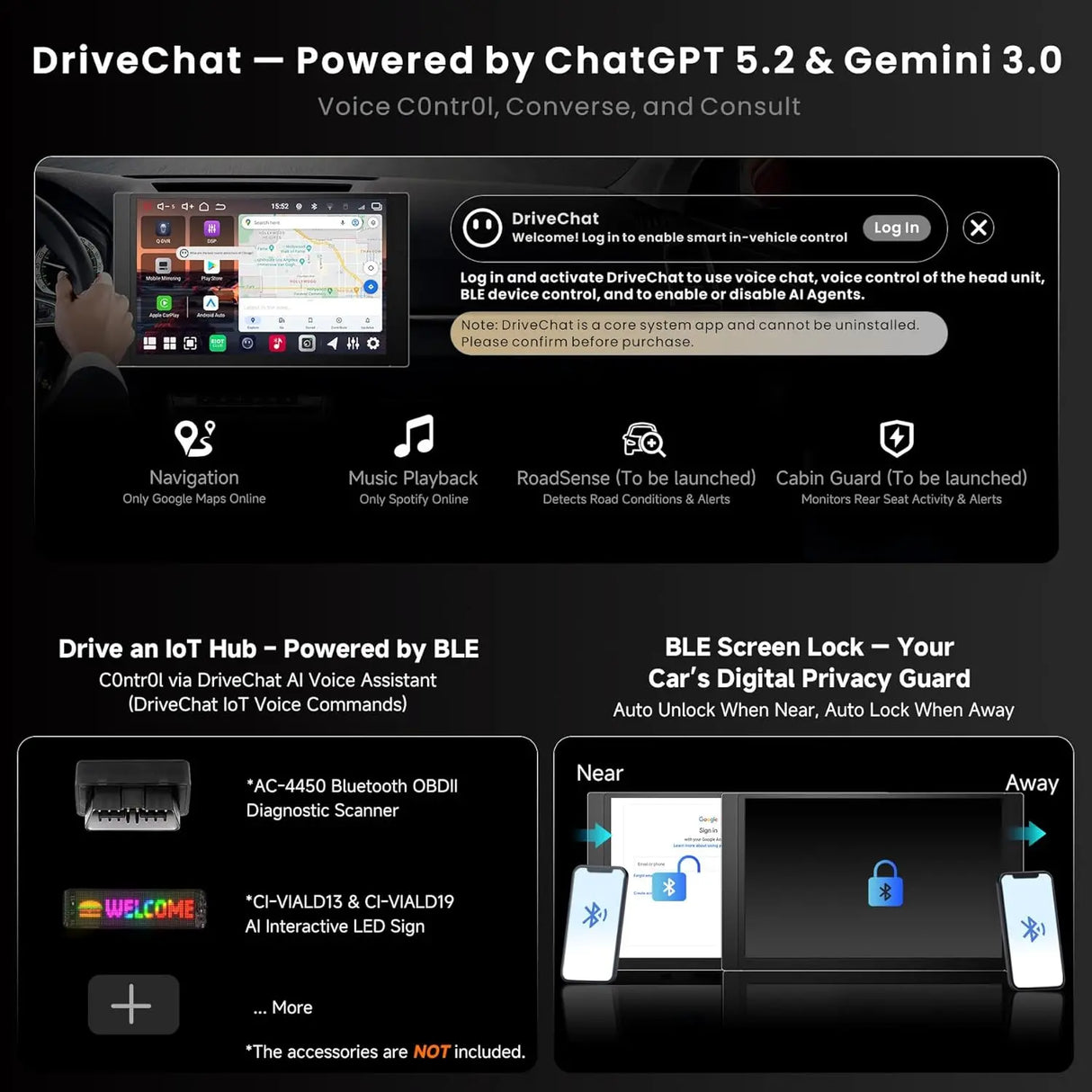 ATOTO V10G225OC 12.5" QLED Android Double DIN Car Stereo, 6GB+128GB, 4G LTE, In-Car Karaoke, Pro DSP with 4V RCA, 4-Channel Dash Cam Recording, Music-Sync Lighting, aptX HD Bluetooth, Wireless Apple CarPlay & Android Auto