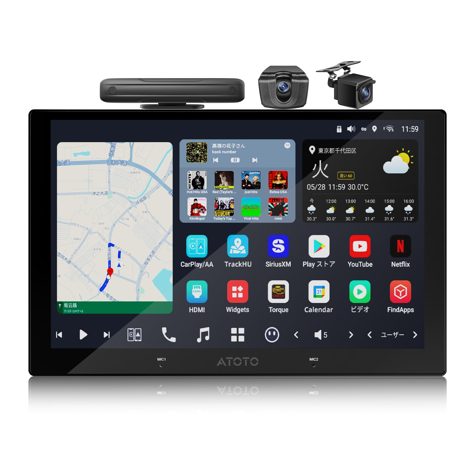 値下げ！ディスプレイオーディオ 10インチ 1din4コア 4G+64G ディスプレイオーディオ 10.1インチ androidシステム 4+64GB