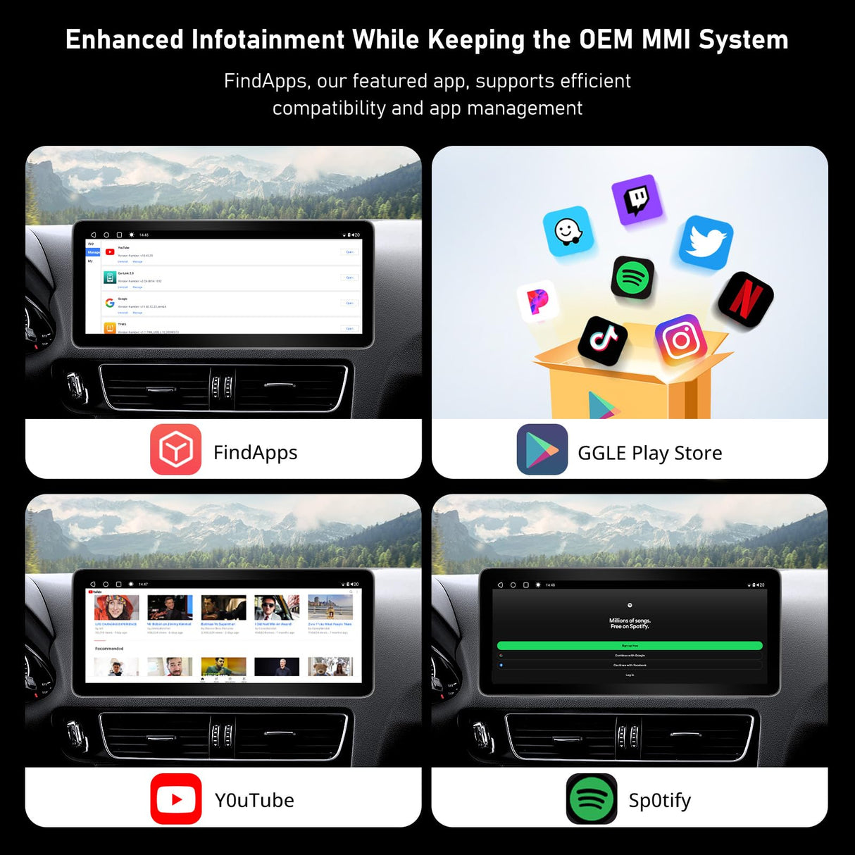 ATOTO 12,3" Autoradio Wireless CarPlay und Android Auto, kompatibel mit Audi Q5 B8/B8.5 2009-2016 Concert/Symphony Radio, alle Originalfunktionen erhalten, GPS-Tracking, AI, 4G LTE, 2 Bluetooth