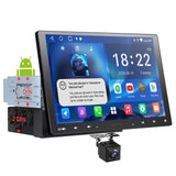 ATOTO A5LG110T Autoradio 1 DIN/2 DIN Android 10" con schermo fluttuante, telecamera posteriore, CarPlay e Android Auto senza fili, tethering WiFi/BT/USB, MirrorLink, DSP, FM/RDS, 2G+32G