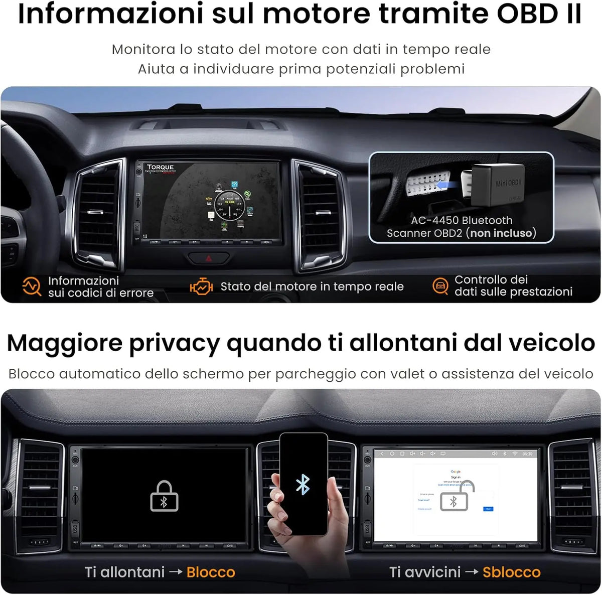 ATOTO S8L 7" Autoradio 2 DIN Android, 4G SIM, 4GB+64GB, con Retrocamera