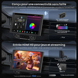 ATOTO X10G225E 12.5" Autoradio Bluetooth Android QLED 2 Din, 8+128 Go, CarPlay sans fil & Android Auto, 4G LTE, Assistant vocal IA, GPS, Microphone double, LRV, Entrée HDMI