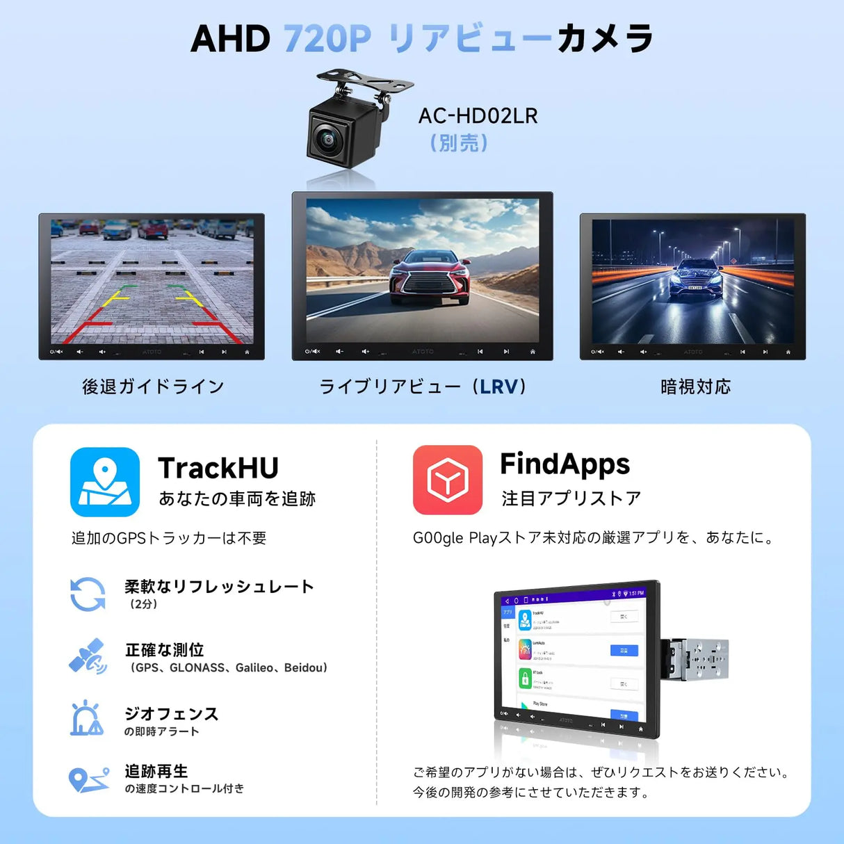 ATOTOZONE A5L 10インチ 2DIN/1DIN対応ディスプレイオーディオ、Androidカーナビ、ワイヤレスCarPlay&amp;Android Auto、WiFi/USB/Bluetooth接続、DSP&amp;アンプ内蔵、MirrorLink、AI会話、2分割画面、2G+32G
