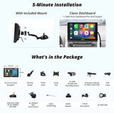 ATOTO P509SD 9'' Portable CarPlay Screen with Dash Cam, 1080p Backup Camera, CarPlay & Wireless Android Auto, Touch Screen,AUX/FM, SWC