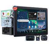 ATOTO X10G110E-R3S 10.1インチ QLED Android 13 1DIN & 2DIN ディスプレイオーディオ、1080P前後ドライブレコーダー + OBD2スキャナー 4in1、8コア 8GB+128GB、ワイヤレスCarPlay / Android Auto対応、ChatGPT機能搭載