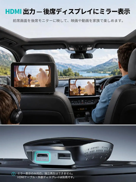 ATOTO CB4CT Android Box【AI Box ワイヤレスアダプター】CarPlay・Android Auto対応 2GB+16GB 動画配信対応（YouTube/Hulu/Spotify） 車載マルチメディアボックス デュアルWi-Fi・デュアルBluetooth AIアシスタント HDMI出力 USB対応 プラグ＆プレイ OTAアップデート OBD II搭載 モデル